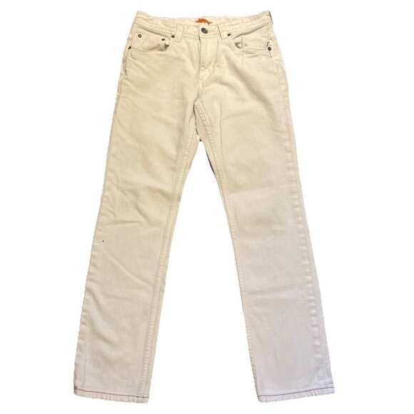 Tommy Bahama Mens 30x32 Bleached Sand Weft Side Keys Vintage Slim Jeans Cream - Picture 1 of 14